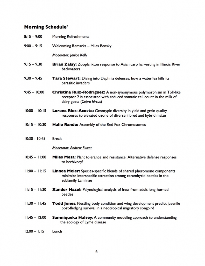 symposium schedule